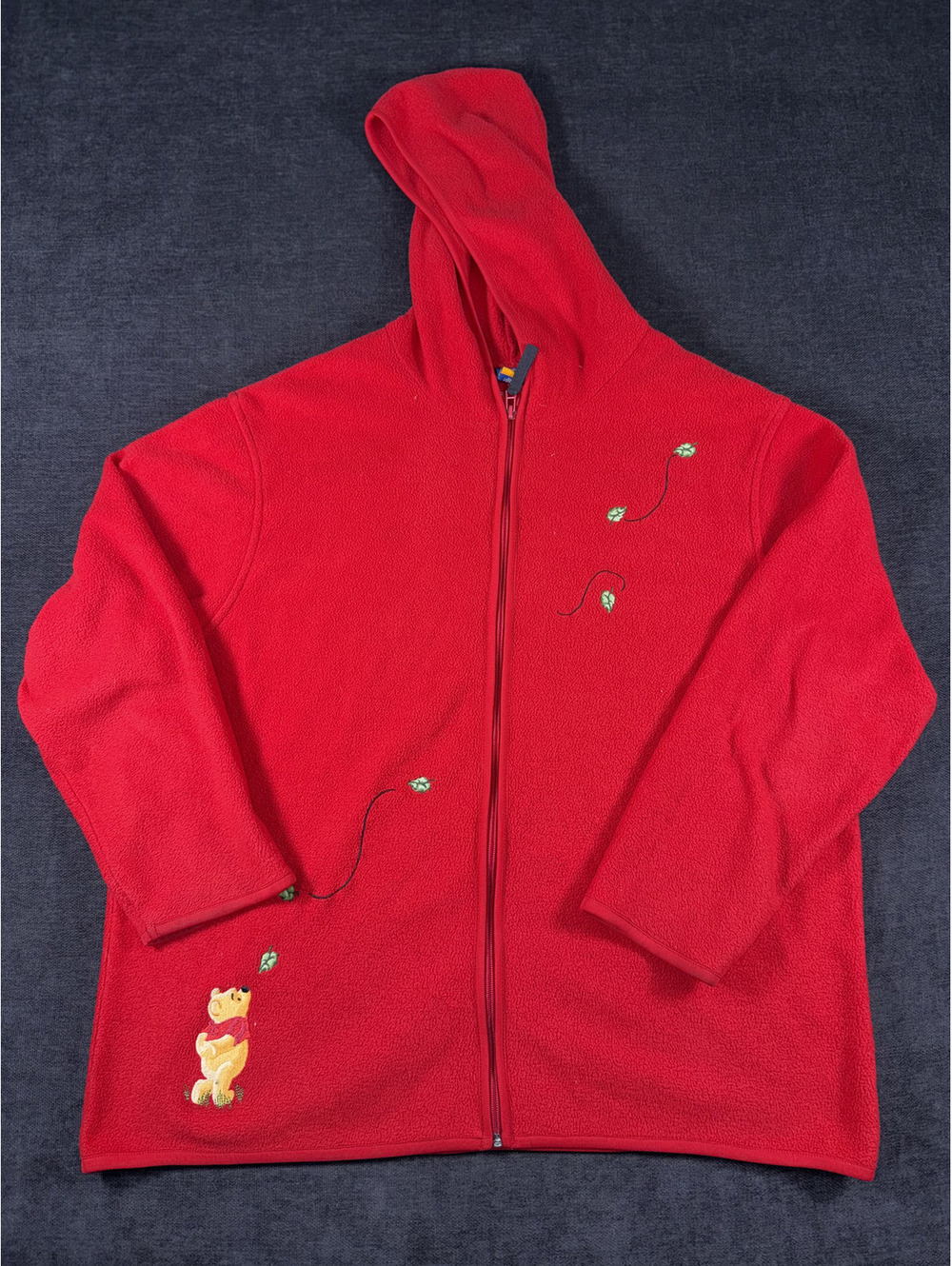 Pooh Woman Red Hooded Fleece Jacket Size 18W/20W